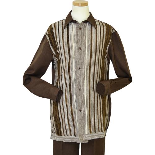 Pronti Chocolate Brown / Cream / White / Caramel Knitted 2 PC Outfit SP5988